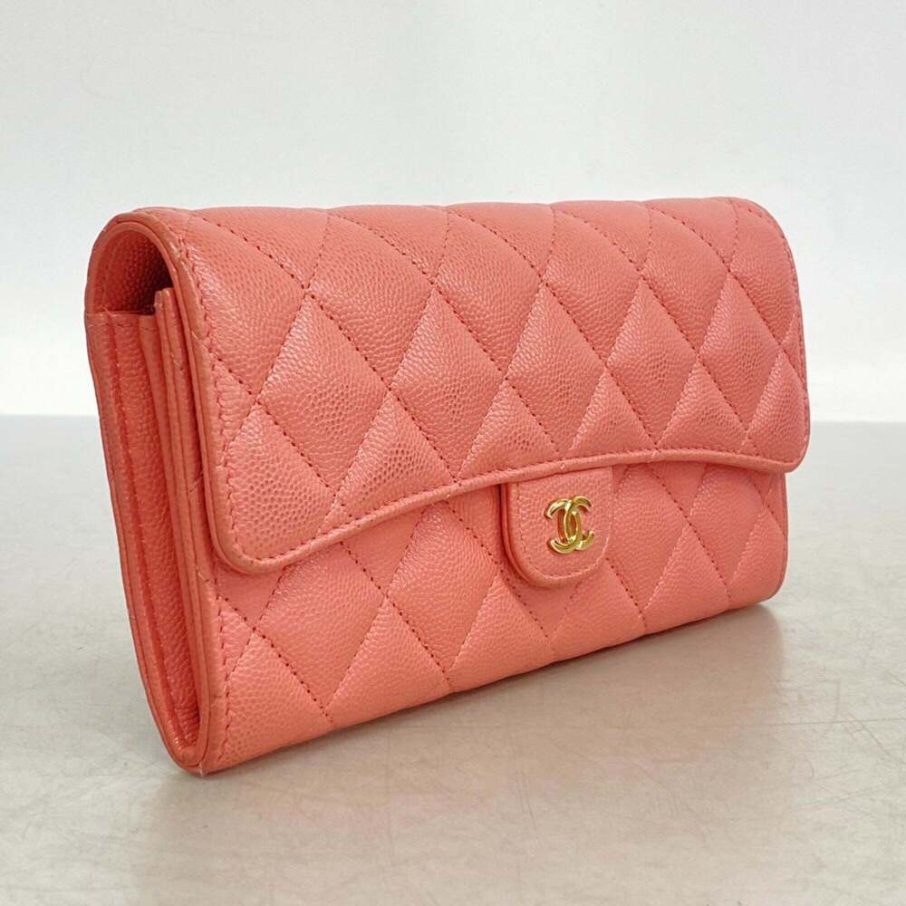 Chanel long wallet, Matelassé caviar leather, pink, women's. - Picture 2 of 9